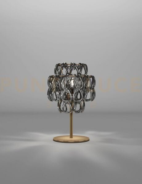 Minigiogali lampada da tavolo cristallo nickel nero montatura bronz