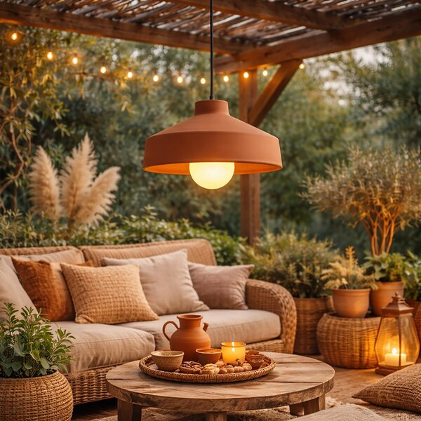 Lampada a sospensione bohémien terracotta IP44 - Terracotta