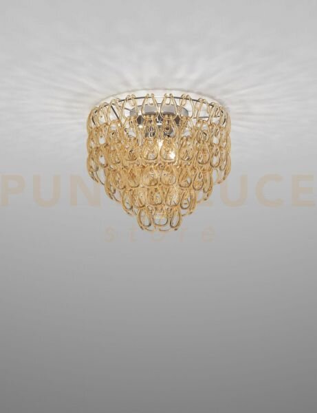 Minigiogali lampadario a soffitto 50 cristallo ambra montatura crom