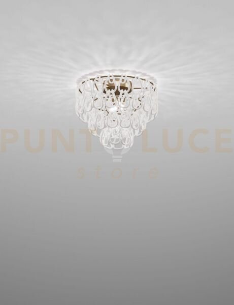 Minigiogali lampadario a soffitto 40 bianco montatura bronzo opaco 