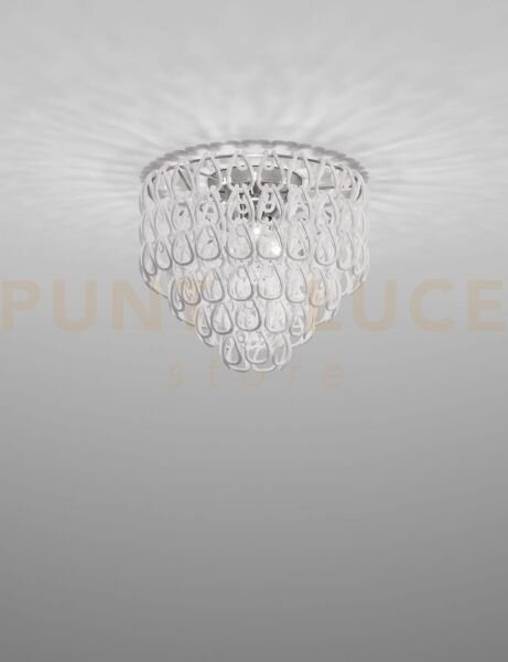 Minigiogali lampadario a soffitto 50 bianco montatura cromo lucido 