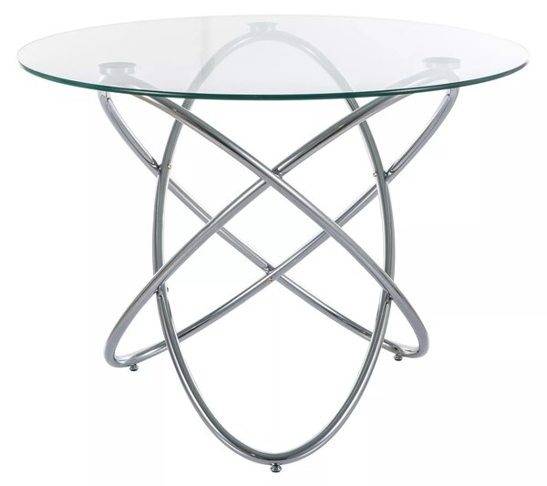 Tavolo Orbit in vetro e metallo cromato – Ø100x75 cm