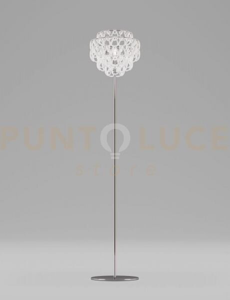 Minigiogali lampada da terra bianco montatura cromo lucido 1 luce a