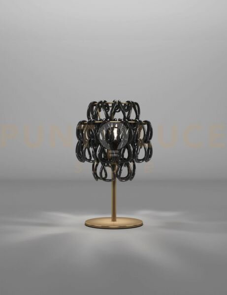 Minigiogali lampada da tavolo nero montatura bronzo opaco 1 luce at