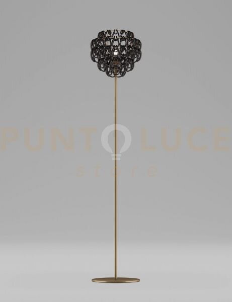 Minigiogali lampada da terra nero montatura bronzo opaco 1 luce att