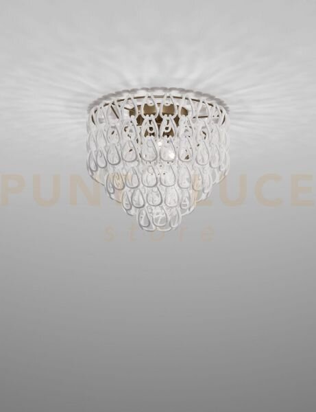 Minigiogali lampadario a soffitto 50 bianco montatura bronzo opaco 