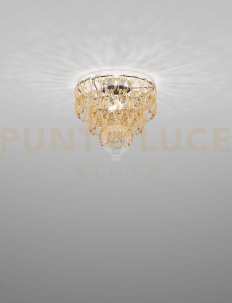Minigiogali lampadario a soffitto 40 cristallo ambra montatura crom