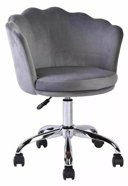 Sedia da ufficio Rose Velvet grigia – 56x41x74 cm