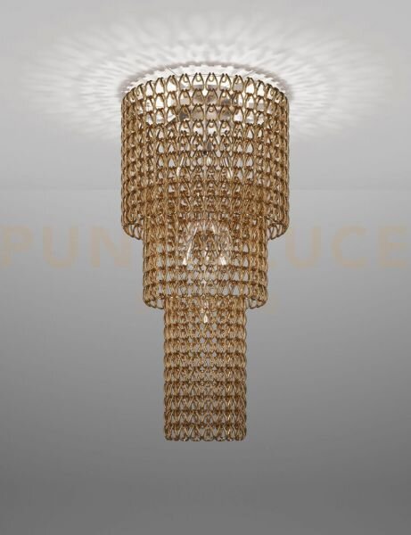 Minigiogali lampadario a soffitto ca3 cristallo oro montatura cromo