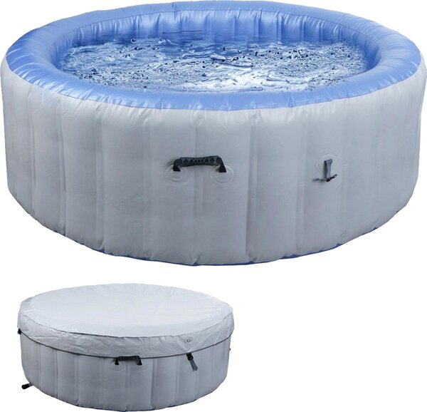 Whirlpool HWC-N97, piscina sostitutiva 5 persone, gonfiabile interna/esterna in PVC laminato, rotonda Ø198cm, grigio-blu