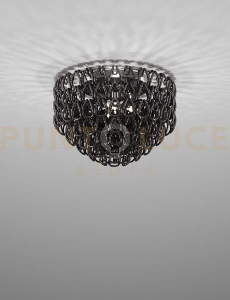 Minigiogali lampadario a soffitto 60 nero montatura cromo lucido 4 