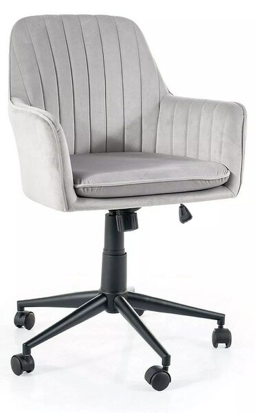Sedia da ufficio Q-886 Velvet grigio chiaro – 58x44x83 cm