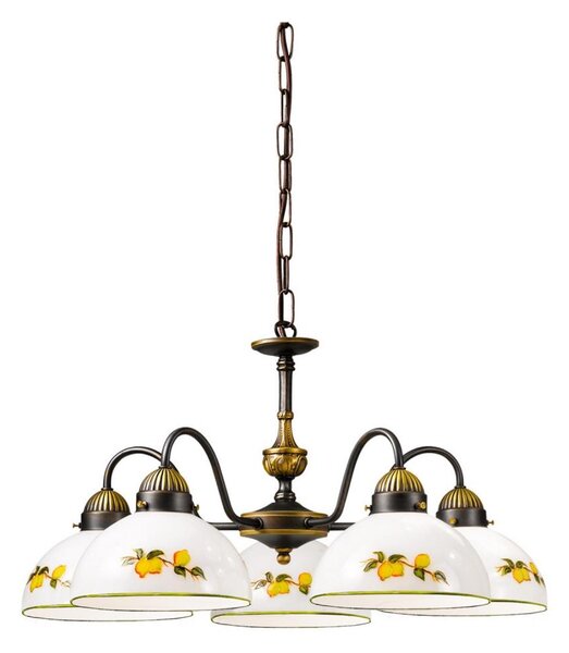 Kolarz 731.85.126 - Lampadario a sospensione con catena NONNA 5xE27/75W/230V limoni