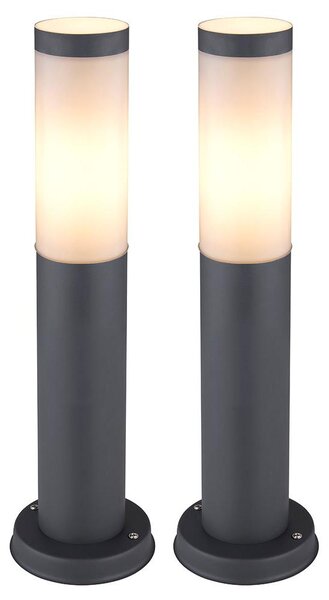 Set da 2 lampade da battiscopa a LED RGB, acciaio inossidabile antracite, H 45 cm