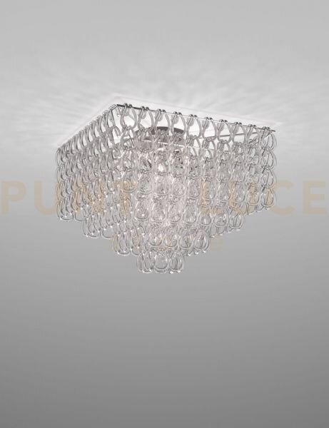 Minigiogali lampadario a soffitto 65q cristallo trasparente montatu
