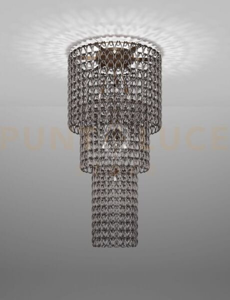 Minigiogali lampadario a soffitto ca3 cristallo nickel nero montatu