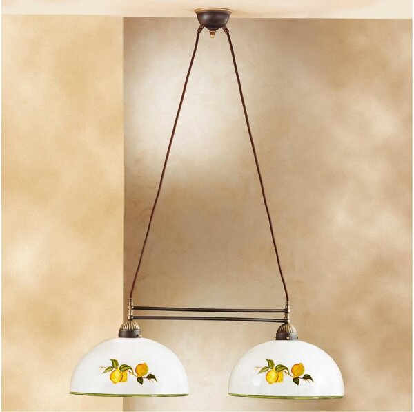 Kolarz 731.82.129 - Lampadario a sospensione con filo NONNA 2xE27/75W/230V limoni