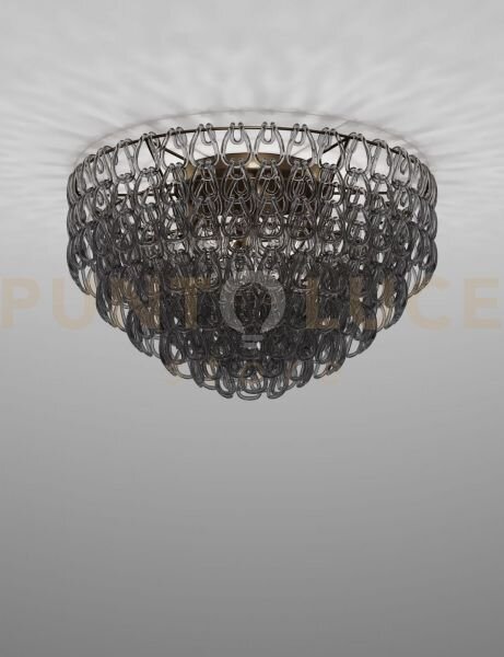 Minigiogali lampadario a soffitto 80 cristallo fume' montatura bron