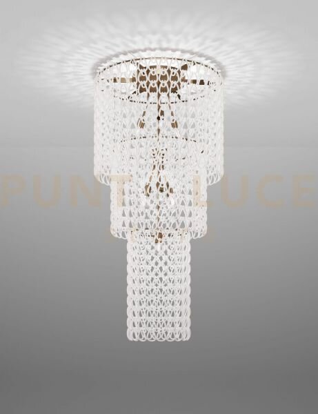 Minigiogali lampadario a soffitto ca3 bianco montatura bronzo opaco