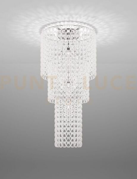 Minigiogali lampadario a soffitto ca3 bianco montatura cromo lucido