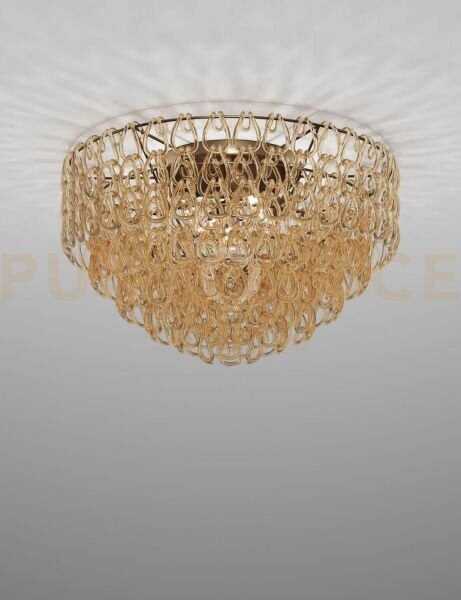 Minigiogali lampadario a soffitto 80 cristallo ambra montatura bron
