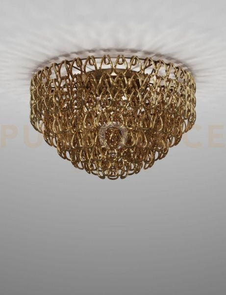 Minigiogali lampadario a soffitto 80 cristallo oro montatura bronzo