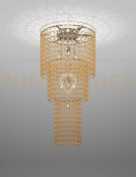 Minigiogali lampadario a soffitto ca3 cristallo ambra montatura cro