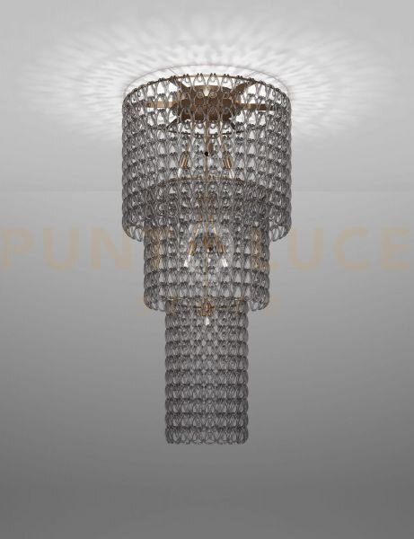 Minigiogali lampadario a soffitto ca3 cristallo fume' montatura bro
