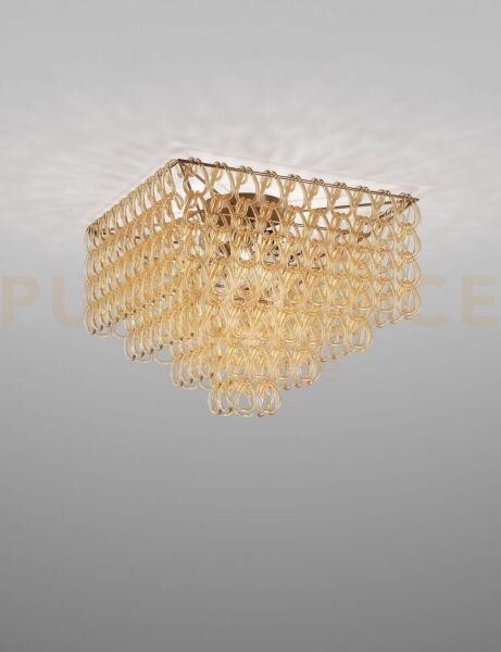 Minigiogali lampadario a soffitto 65q cristallo ambra montatura bro