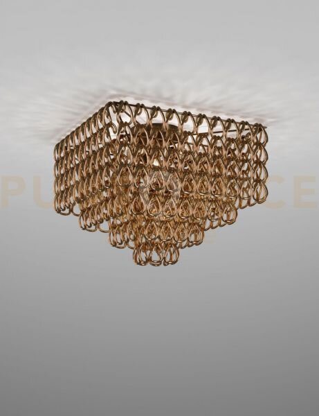 Minigiogali lampadario a soffitto 65q cristallo oro montatura bronz
