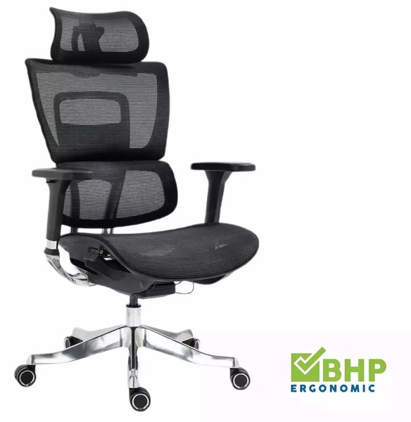 Sedia da ufficio Winner Lux ergonomica nera – 64x51x114 cm