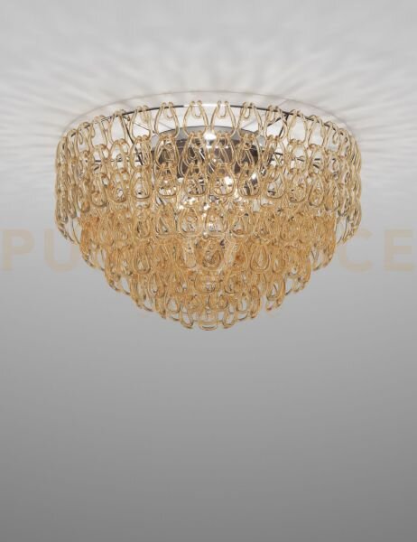 Minigiogali lampadario a soffitto 80 cristallo ambra montatura crom