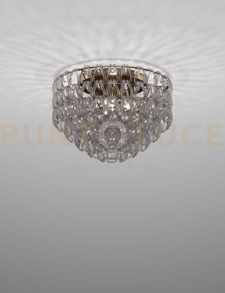 Minigiogali lampadario a soffitto 60 cristallo fume' montatura bron