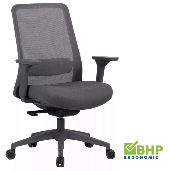 Sedia da ufficio ergonomica Q-718 grigia – 62x48x108 cm