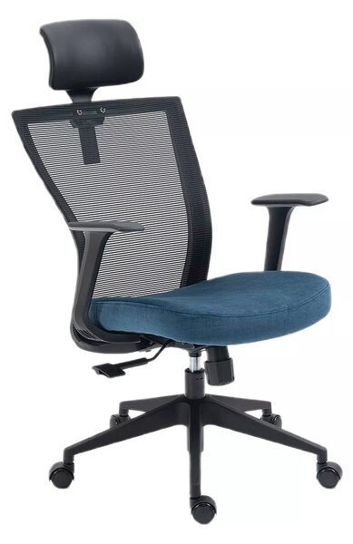 Sedia da ufficio Q-328H blu e nera – 62x48x97 cm
