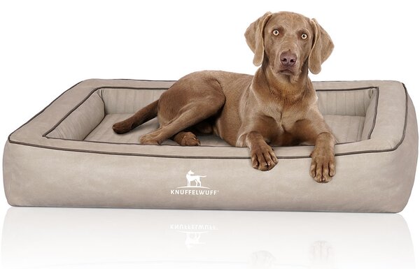 Knuffelwuff - Cuccia ortopedica per cani in Pelle finta trapuntata al laser Montego 155 x 125 cm Grigio