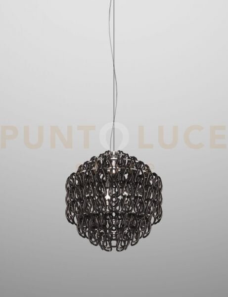 Minigiogali sospensione 50 nero montatura cromo lucido 3 luci attac