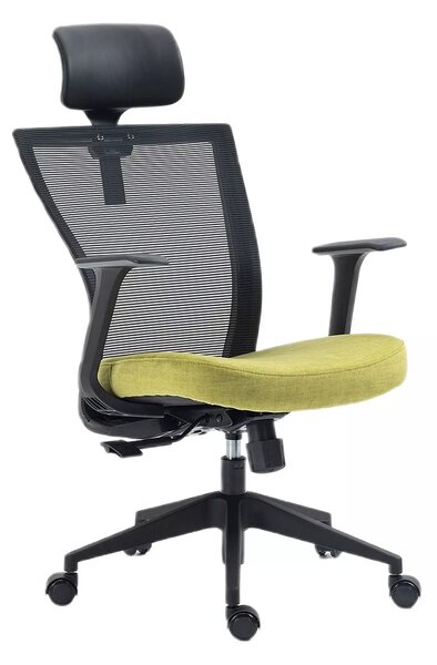 Sedia da ufficio Q-328H verde e nera – 62x48x97 cm