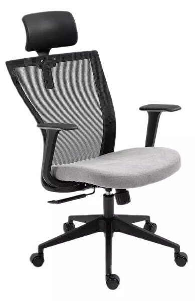 Sedia da ufficio Q-328H grigia e nera – 62x48x97 cm