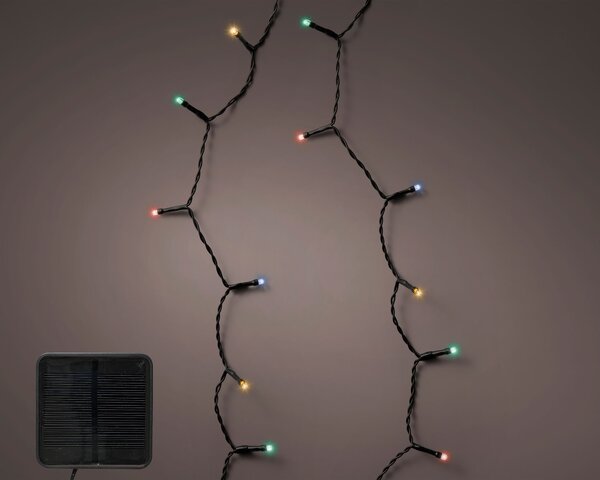 Ghirlanda luminosa a LED solare, 9 m, nera, 8 effetti scintillanti, 120 LED colorati
