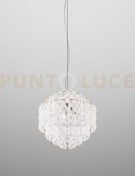 Minigiogali sospensione 50 bianco montatura cromo lucido 3 luci att