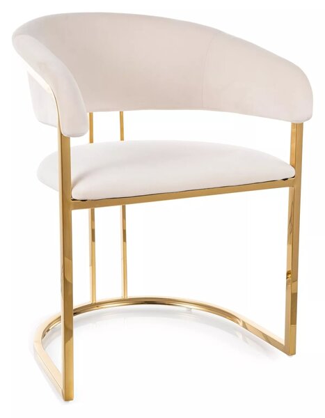 Sedia Tulipe Velvet beige chiaro – 56×46×77 cm