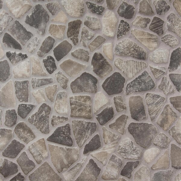 PVC TRONTO - Stone Siena - 2,00m x 1,00m - al metro - Pavimento vinilico in mosaico di pietra per cucina, soggiorno e bagno, moquette di alta qualità, superficie antiscivolo