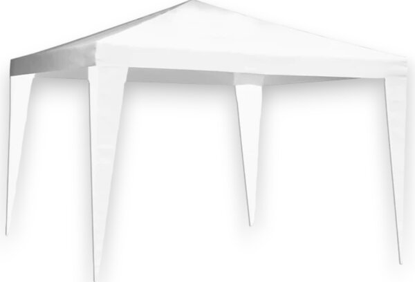 Gazebo 3x4 mt con struttura in acciaio e copertura in polipropilene bianco per fiere e mercatini