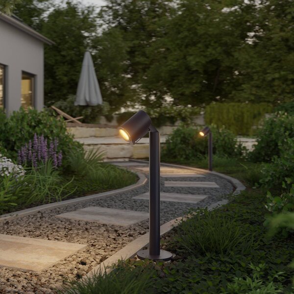 STEINEL Lampioncino LED Way C, nero, alluminio, IP65, RGBWW dimmerabile, Nero, Alluminio, Moderno, Lampada LED da esterni