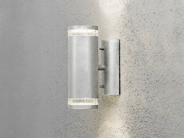 Lampada da parete LED Up Down per l'illuminazione di facciate, lampada da esterno da 24 cm, argento