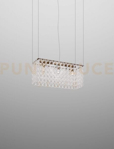 Minigiogali sospensione re2 bianco montatura bronzo opaco 3 luci at