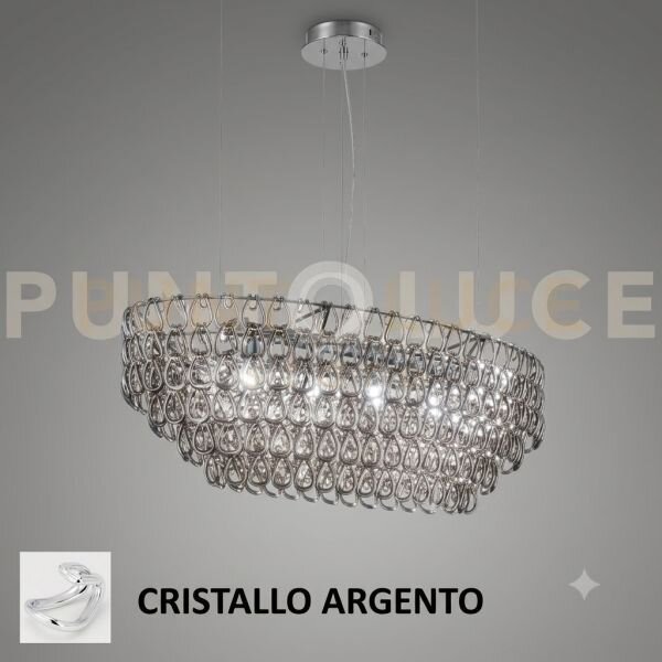 Minigiogali sospensione ov1 cristallo argento montatura bronzo opac