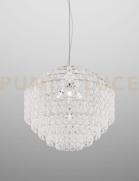Minigiogali sospensione 85 bianco montatura cromo lucido 5 luci att