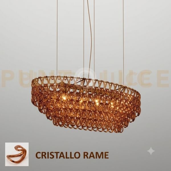 Minigiogali sospensione ov1 cristallo rame montatura bronzo opaco 1
